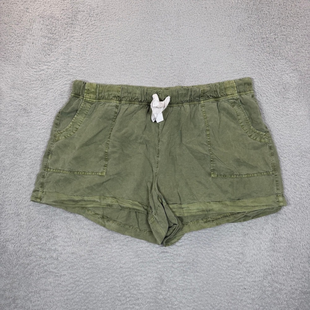 Aerie Real Soft Olive Green Lyocell Drawstring Utility Shorts XL NWT